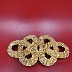 Vintage‎ 1980s Mimi Di N Knot Gold Tone Woven Belt Buckle GVC Maximalist Belt